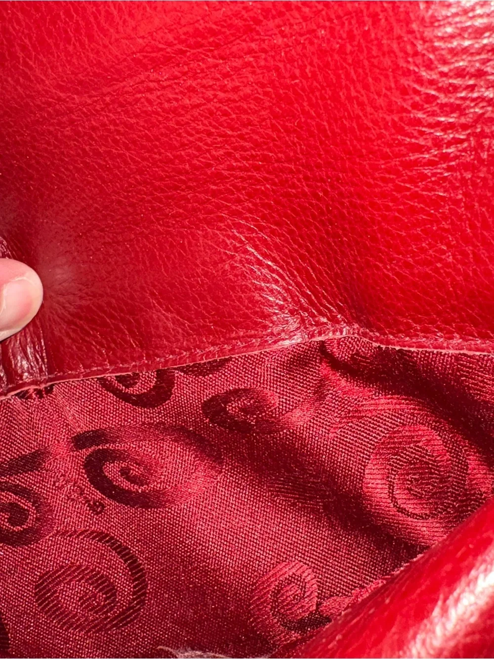 Brighton Red Croc-Texture Wallet with Heart Accent